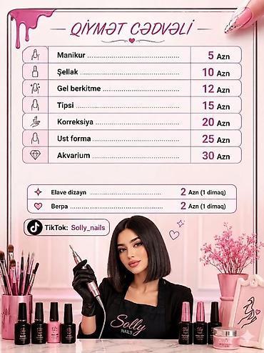 2023 yay dirnaq modelleri: Dırnaq xidməti – Solly Nails Xidmətlər və qiymətlər: - Manikur – 5 — 1