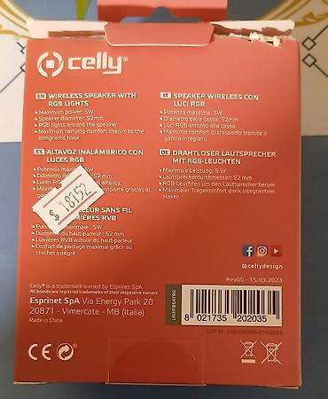 Техника и электроника: Celly LIGHTBEAT RD portativ naqilsiz dinamik – RGB işıqlarla - — 2