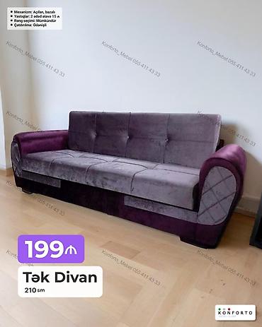 Ev və bağ: Tək divan – 210 sm Xüsusiyyətlər: - Mexanizm: açılan, bazalı (yataq — 1