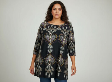 ubrania dla 60 latki: Women`s tunic, size 2XL (EU 44)