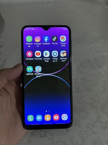 цена телефона samsung: Samsung Galaxy A10, Б/у, 16 ГБ, цвет - Синий, 2 SIM