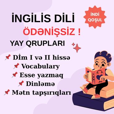 taim kursu: Xarici dil kursu, İngilis dili, Böyüklər üçün, Uşaqlar üçün, Abituriyentlər üçün