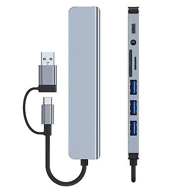 yeni hub: Usb Hub 8 in 1 Super surətli ötürmə. Telefon qoşulma Type-c və USB — 6