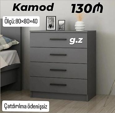 Komodlar: Kamod – qara/boz rəngdə, minimalistik dizayn. - Ölçü: 80×80×40 sm — 1