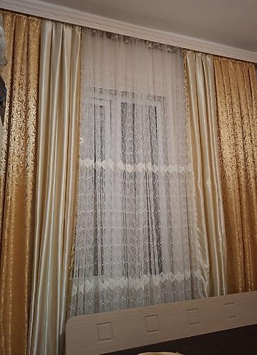 krucok: İşlənmiş, Satin Pərdə, rəng - Qızılı — 3