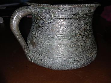 mis şunur: Qədimi Mis qab – oyma naxışlı, qulplu 1900 il - Material: tökmə mis - — 3