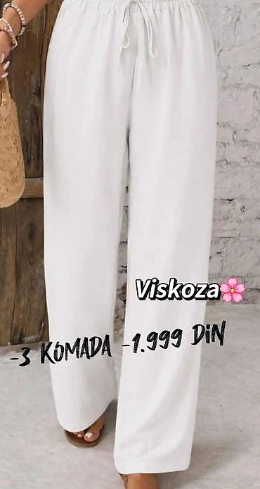 Pantalone: Ženske široke pantalone od viskoze - Materijal: viskoza (lagana — 4
