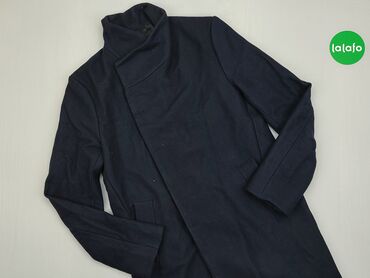 Płaszcz L (EU 40), wzór - Jednolity kolor, kolor - Niebieski, Zara