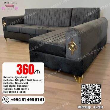 Divanlar: Künc divan, Yeni, Açılan, Bazalı, Parça, Şəhərdaxili pulsuz çatdırılma — 9