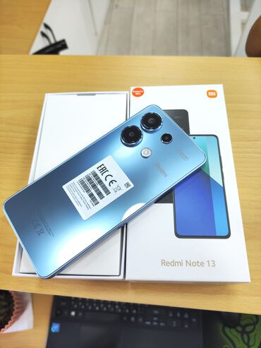 redmi note 7 qiymet: Xiaomi Redmi Note 13, 256 ГБ, цвет - Синий, 
 Отпечаток пальца, Face ID, Рассрочка