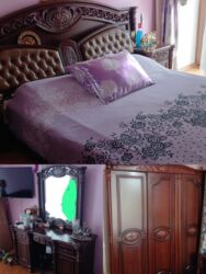 купить двуспальную кровать: 2 односпальные кровати, Шкаф, Трюмо, 2 тумбы, Б/у