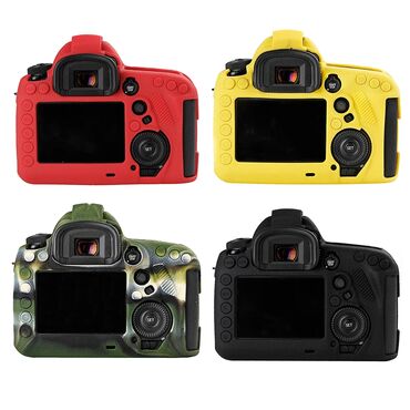 çxol: Canon 5D Mark IV üçün silikon örtük, qara, qırmızı, sarı və kamufulaj