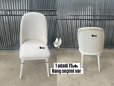 Mebel: Mətbəx üçün, Yeni, Qatlanmayan, rəng - Ağ Stul — 1