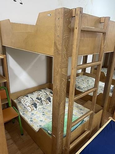 Дом и сад: Uşaq iki mərtəbəli taxta çarpayı - Material: möhkəm massiv — 1