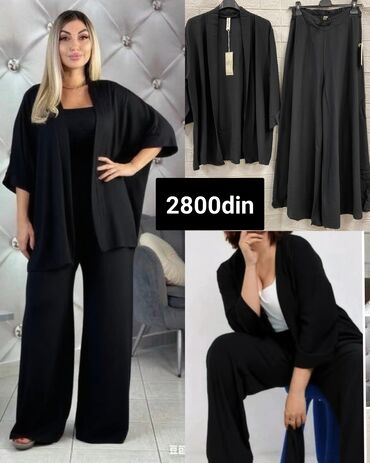 svecane pantalone i bluze: One size, Jednobojni, bоја - Crna