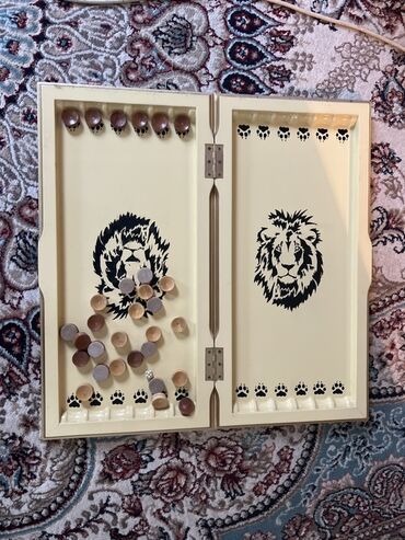 шахмат купить: Нарды настольные с оформлением «Лев» - Складная доска-кашпо светлого