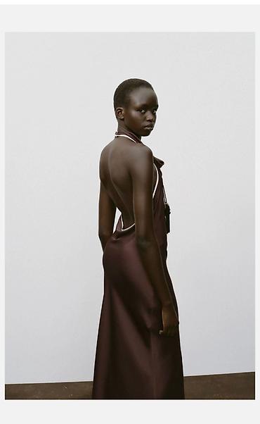 zara parfemi vanilla: Svilena haljina midi dužine sa otvorenim leđima - Kroj: slip/midi — 3