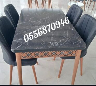 Masa və oturacaq dəstləri: Mətbəx üçün, Yeni, Açılan, Dördbucaq masa, 4 stul — 28