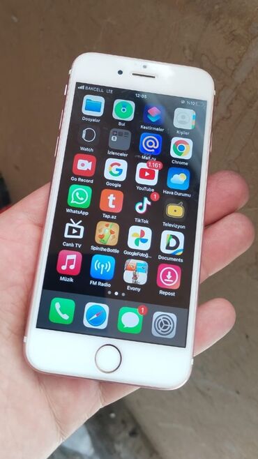 iphon 10: IPhone 6s, 32 GB, Rose Gold, Barmaq izi, Face ID