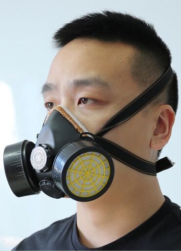 qara masqa: Qoruyucu filtirli maska. 2 dəyişdirilə bilən filtr. Uzunluğu