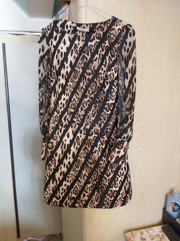 leopard haljina: L (EU 40), bоја - Šareno, Večernji, maturski, Dugih rukava