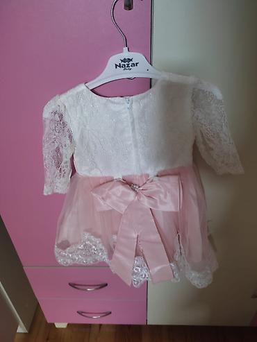 ziyafət donlar: Uşaq ziyafət paltarı – Nazar Baby - Rəng: ağ üst hissə + açıq çəhrayı — 1
