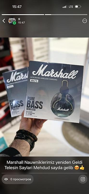 Marshall MA75 simsiz qulaqlıq - Pure Bass Wireless – dərin və güclü