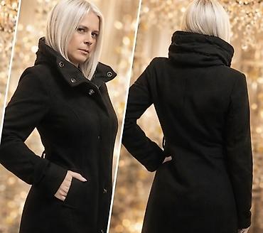 Zimske jakne: Ženski kaput – crna boja - Dužina do iznad kolena, elegantna uska — 5