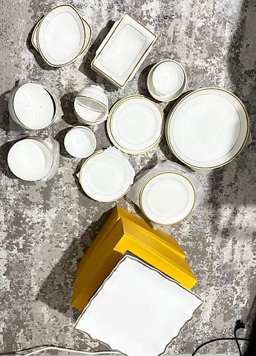 Наборы посуды: Фарфоровый столовый сервиз с золотым кантом 24 персоны Состав и — 2