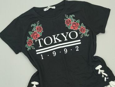 czarne t shirty z koronką: T-shirt, FBsister, S (EU 36), condition - Perfect