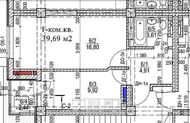 квартира фучука: 1 комната, 40 м², парк Фучика Элитка, 10 этаж, ПСО (под самоотделку) — 2