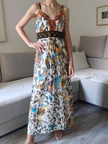 Haljine: Luisa Cerano luksuzna maxi haljina akvarel print 38, svila/viskoza — 3