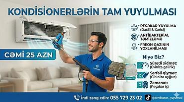kondisoner ustası: Xidmət: Kondisionerlərin tam yuyulması Təsvir: - Peşəkar yuma – — 1