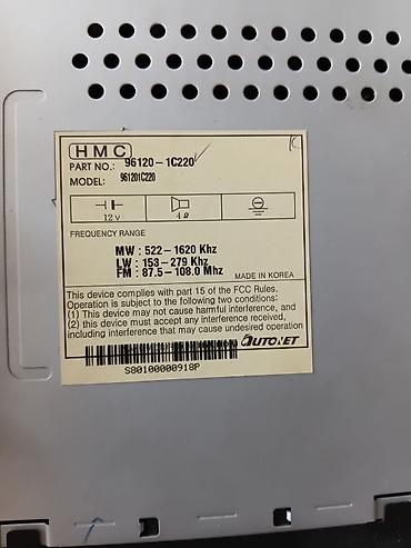 dinami: HMC avtomobil maqnitofonu – model 96120-1C220 (96120I C220). Hyundai — 1