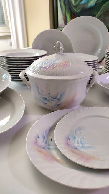 Kompleti posuđa: Vintage, veliki, porculanski servis za ručavanje potpuno nov — 5