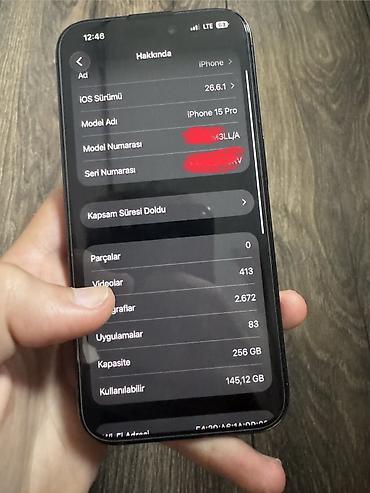 usb iphone: IPhone 15 Pro, 256 GB, Black Titanium, Simsiz şarj, Face ID — 5
