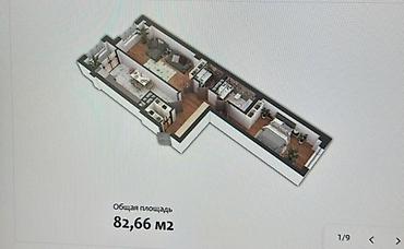 14: 2 комнаты, 80 м², Асанбай мкр Элитка, 14 этаж, ПСО (под самоотделку) — 3
