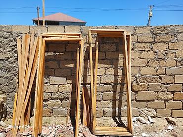 standart qapi olculeri: Ağac qapı dəsti – şüşəli modellər - Material: təbii ağac (açıq palıd — 2