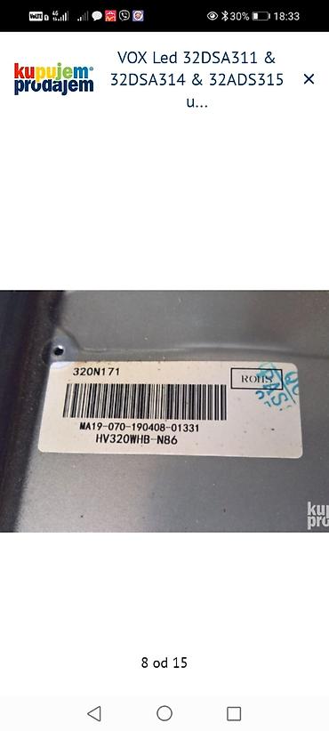 Aksesoari za TV i video: Na prodaju delovi za VOX LED televizore. **Delovi za model VOX Led — 9