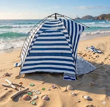 v beach: Пляжная палатка «Полосатая» - Вместимость: 2–3 человека - Размер — 2