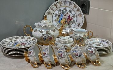Çay dəstləri və servizlər: Çay dəsti, Farfor, 6 nəfərlik, Çexiya