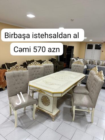 Masalar: Qonaq otağı üçün, Yeni, 6 stul