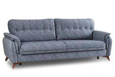 Столы: Прямой диван, цвет - Серый, В рассрочку, Новый