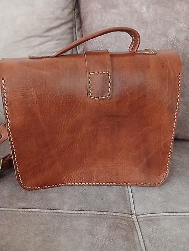 bordo mona torba: Kožna torbica preko ramena, ručni rad, klasičnog „satchel“ dizajna. - — 4