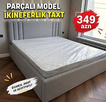 kravat basligi: Parçalı model ikinəfərlik taxt - Zərif, müasir dizaynlı başlıq — 1
