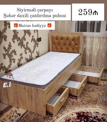 Çarpayılar: Yeni, Təknəfərlik çarpayı, Bazasız, Matras ilə, Siyirməli, Azərbaycan