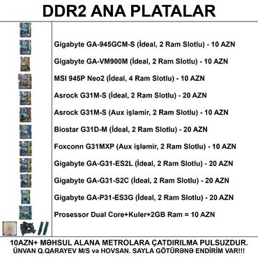 Ana platalar: Ana Platası DDR2 İşlənmiş