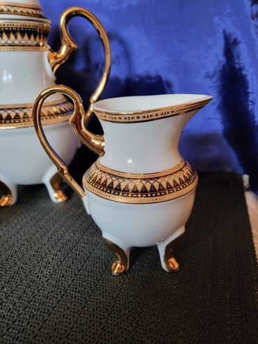 Kuhinjski setovi: Servis vintaz za kafu porcelanski. Servis za kafu,perfektan pozlata — 17