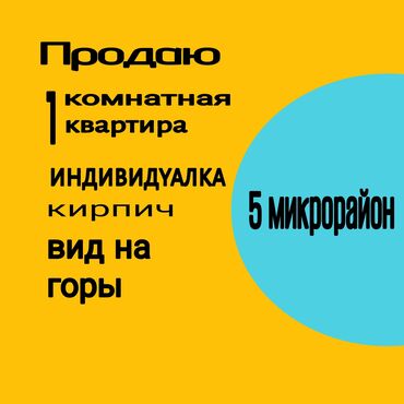 1 болмолуу квартира: 1 бөлмө, 32 кв. м, Жеке план, 5 кабат, Косметикалык ремонт