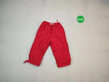 Spodnie: Spodnie, 2 lata, wzrost - 92 cm., wzór - Jednolity kolor, kolor - Czerwony